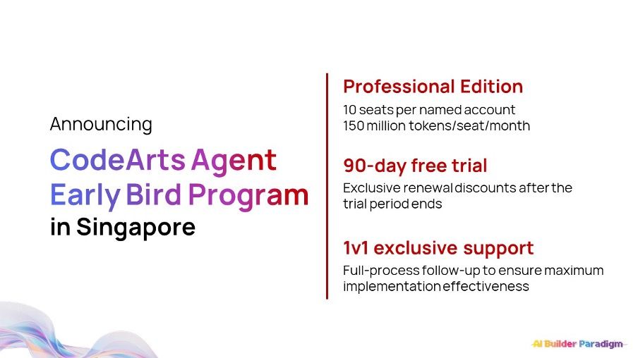 Huawei Cloud Singapore CodeArts Agent Early Bird Program presentation slide
