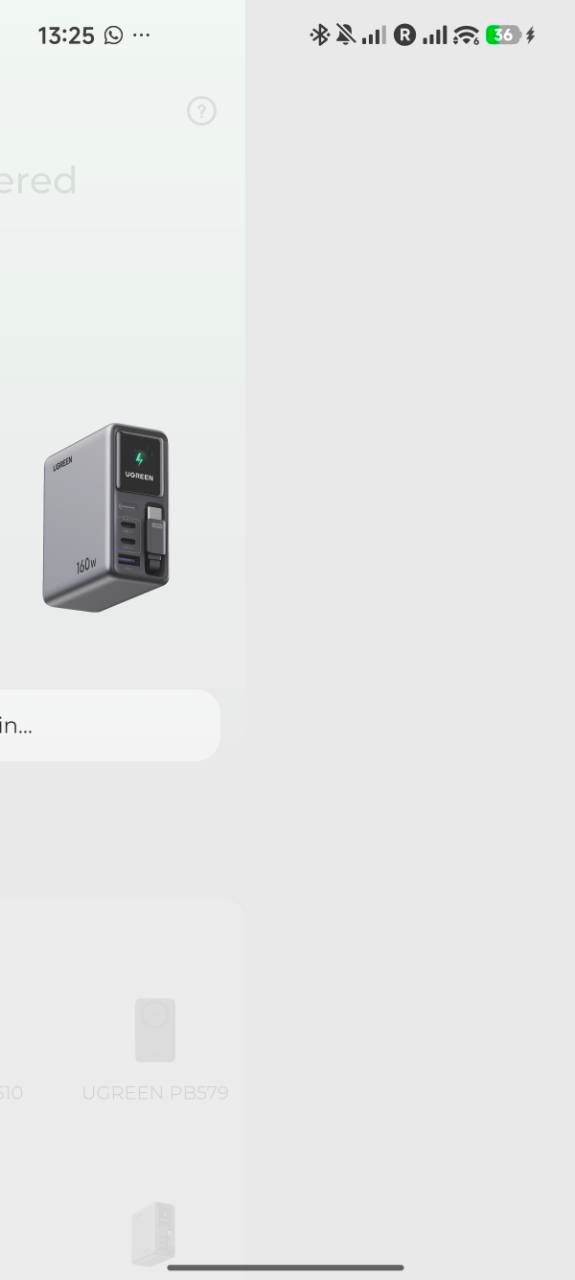 UGREEN app device discovery screen for connecting the Nexode Pro smart charger